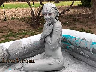 Clay Sploshes Messy in Pool Tattoo Fun!