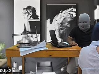 gf caught on cam orgasming hard during home office break