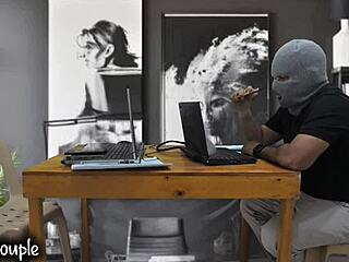 gf caught on cam orgasming hard during home office break
