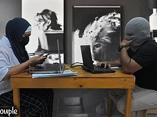 gf caught on cam orgasming hard during home office break