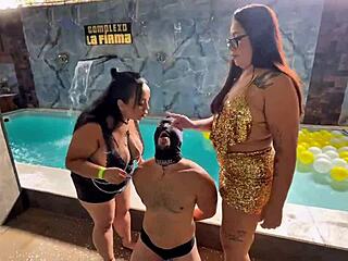 Smoking Big Tits Latina Friend Blows Smoke in Limp Cuckold's Face