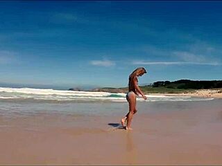 Sasha Ikeyeva's Petite Bikini Ass Shakes on Spanish Doninos Beach