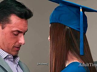 Fiona's Graduation Gown Ride On Professor's Cock After Rejection!