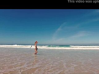 Sasha Ikeyeva's Petite Bikini Ass Shakes on Spanish Doninos Beach
