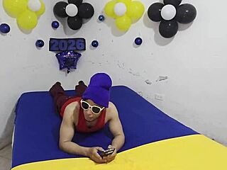 homeless hitchhiker eats banana during rough outdoor doggy anal new year gift