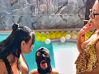 Smoking Big Tits Latina Friend Blows Smoke in Limp Cuckold's Face