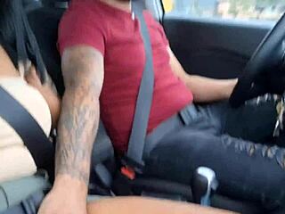 Cuckold shows wife's hairy pussy on street beach and market