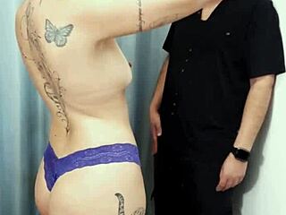 milf spreads legs for salesman doggystyle in dressing room after fingering tease