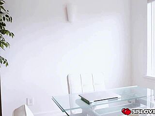 amina allure sneaks a blowjob sucking stepbro's cock until dry