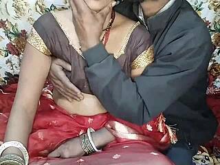 Red Saree Bhabhi Boobs Squeezed Then Ass Fucked