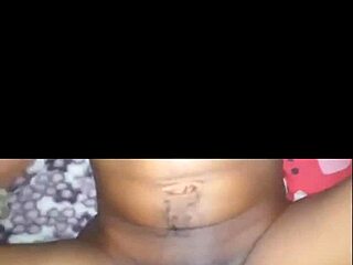 Curvy ebony babe moans wildly during intense African creampie pounding session
