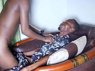 Petite Ebony Wife Begs for Birthday Cum Filling