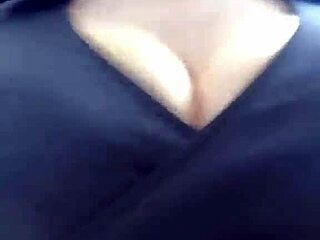 my stepmom's big natural tits bounce as she struts outdoors