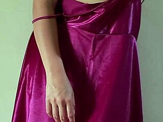 bali girl squirts hard fingering wet pussy in purple silk dress