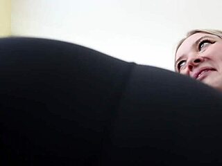 pov sweaty bbw blonde ass worship after gym for pervert
