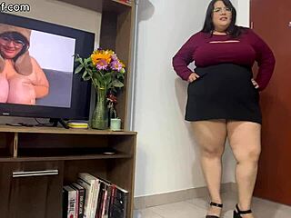 Bbw Milf Isabelle Myers Strokes and Fingers Stepson's Cock Tease