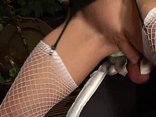 pretty blonde and ebony babes double teamed doggy by studs