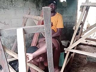 bbw black fat babe gets wet sex pounded at carpentry workshop