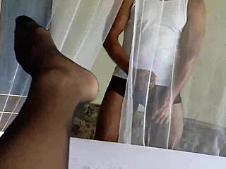 I catch my stepsister masturbating with vibrator and help her out