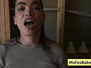 brunette angelina moon, suck logan xander's fat cock then ride deep
