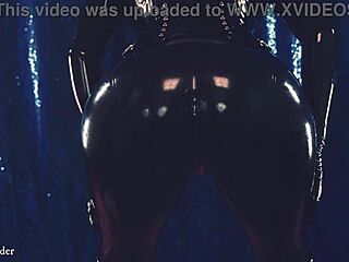 latex milf seduces neighbors with her huge curvy tits