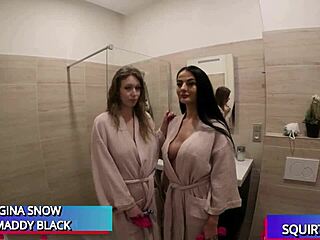 busty shower babes get spied on and squirt justice all over perverts in 4k orgy