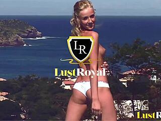 brunette sandra milka's big tits bounce naked in outdoor doggystyle fuck