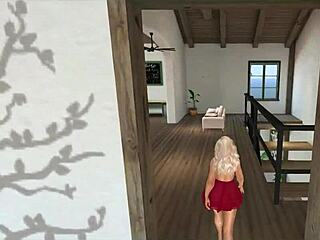 Stepson Sneaks Peek at Stepmom's Wet Panties!