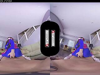dva cosplay gamer takes vr cock deep in pussy