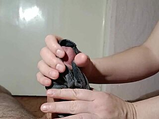 korean milf gives panty handjob and close-up blowjob