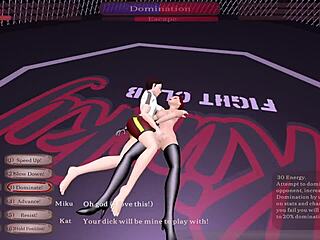 kinky fight club: i lose to kat and ride her cowgirl style in nightclub