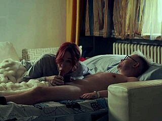 naughty stepmom shares bed spooning stepson tight pussy foreplay
