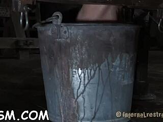 this clamped up girl takes rough pounding in her tight holes