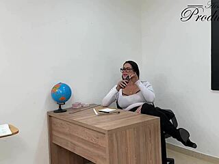 Teacher catches student seduction leads to bareback classroom creampie