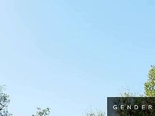 Blond Trans GF Haven Rose Smashed Outdoors by Hunk!
