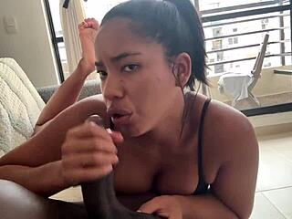 His Huge Cock Throbs as Amateur Couple Nysdel Sucks Deep and Passionate!