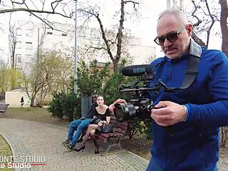 Behind pissing scenes: Anna de Ville's extreme gaping anal fisting with Freddy Gong's huge BBC
