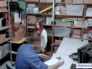 Shoplifter Strips Naked Then Sucks Cop's Monster Cock in Office Stripsearch!