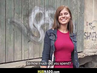 Athletic Czech Babe with Big Natural Tits Fucks Monster Cock Outdoors for Cash Facial