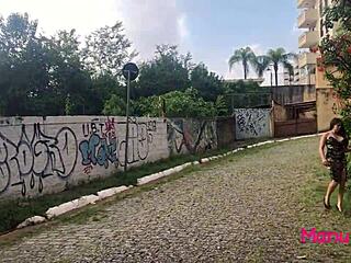 Brazilian Brunette Big Ass Tits Naked Street Waits For Public Fuck