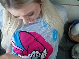 hey, fucked stepsis in kitchen doggystyle and came on her tits while parents slept next door!