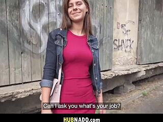 Athletic Czech Babe with Big Natural Tits Fucks Monster Cock Outdoors for Cash Facial