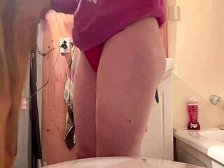 omg petite asian babe's wet pussy mess in steamy shower!