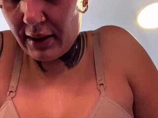 Famous influencer trains braless at gym with wet pussy dripping down legs