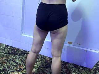 Christmas Day Natural Big Ass Wife Does BED BOOTY WORKOUT In Panties Thong Tease