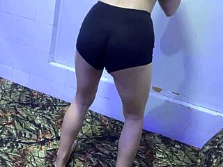 Christmas Day Natural Big Ass Wife Does BED BOOTY WORKOUT In Panties Thong Tease
