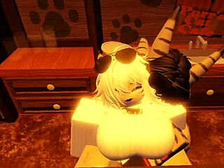shark girl plays solo furry fun roblox style