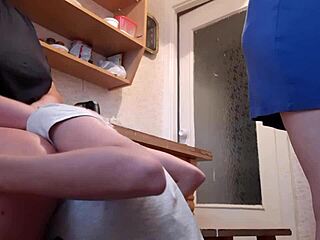Girlfriend Licks Pussy Under Table During Dishes