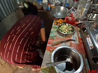 servant fucks me hard in kitchen after cooking
