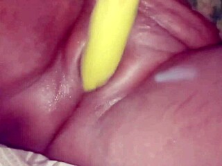 Desi Bhabhi Orgasms Licking Brinjal in Lingerie POV